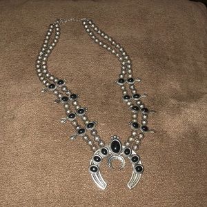 Black Squash Blossom Necklace